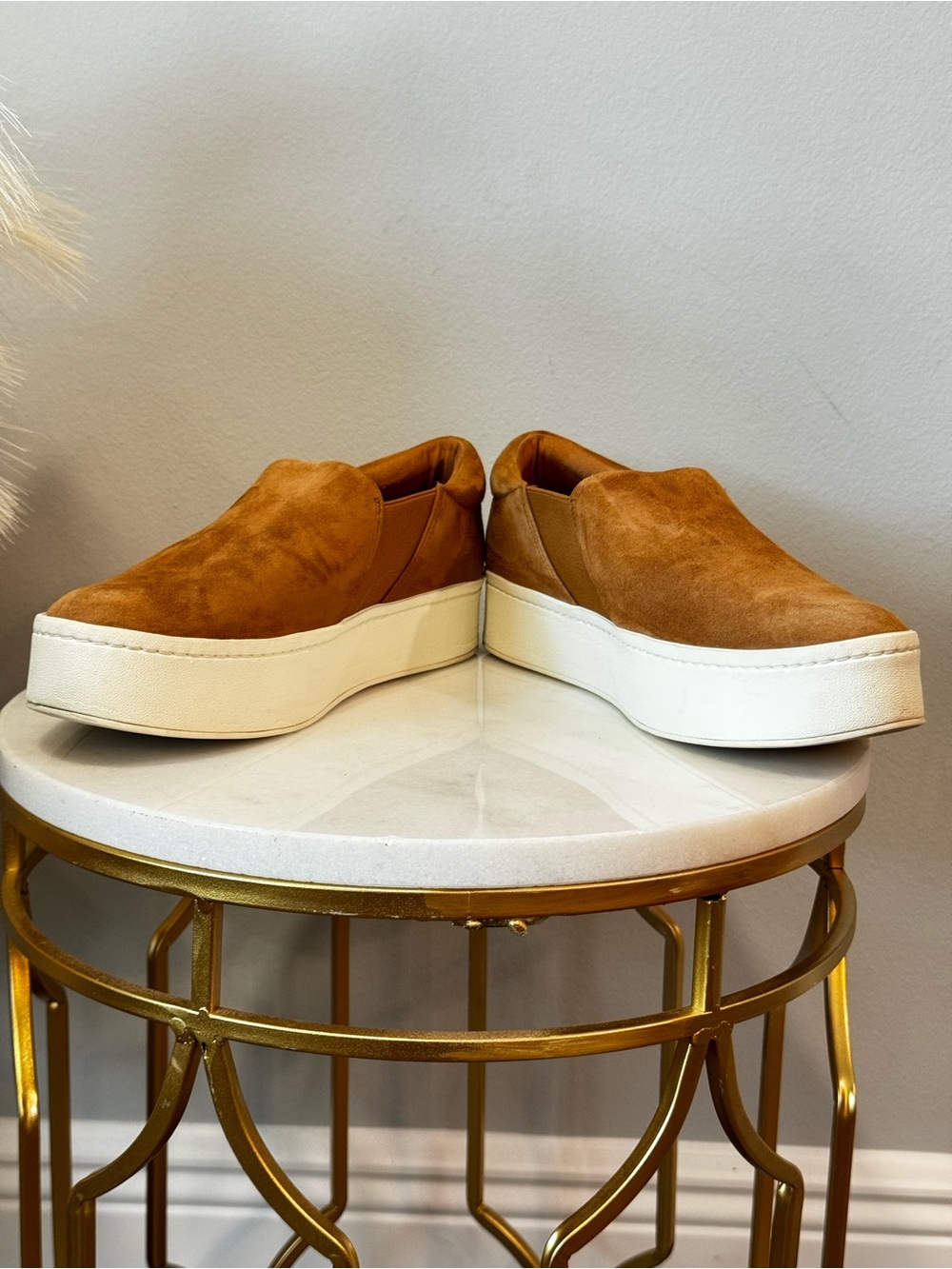 Vince Women's Suede Slip-On Sneakers in Cognac Sz 9 - Picture 9 of 14